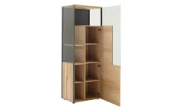 Vitrine Andra, Eiche rustico/anthrazit, 174 cm