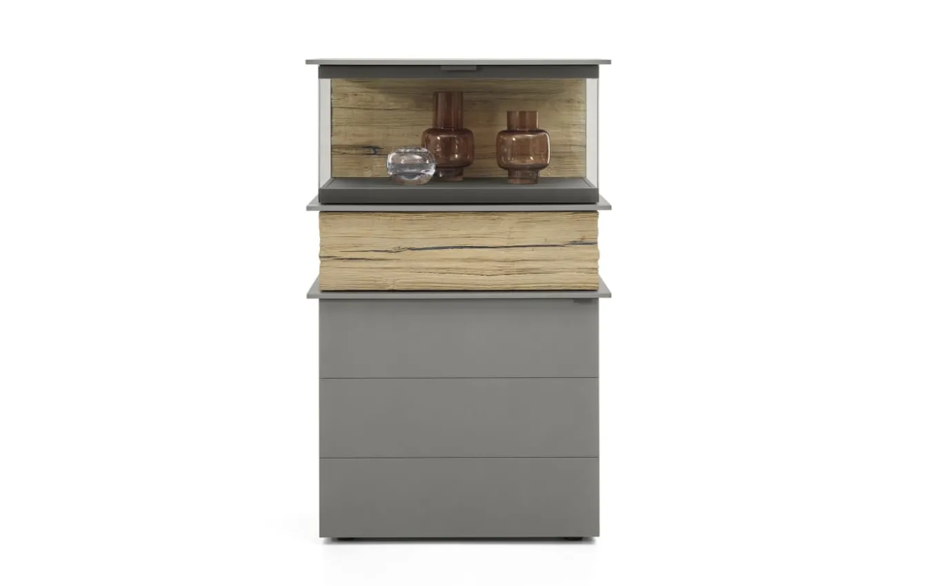 Vitrine Jana, graphit, inkl. Softclose Funktion