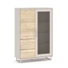Vitrine Kai, massive Eiche Bianco/kreidefarbig