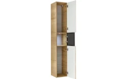 Vitrinenhochschrank Neapel, Riviera Eiche-Nachbildung, inkl. LED-Spot