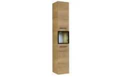 Vitrinenhochschrank Neapel, Riviera Eiche-Nachbildung, inkl. LED-Spot