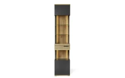 Vitrine QUINCY, anthrazit/Eiche-Nachbildung, inkl. LED-Beleuchtung
