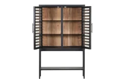 Vitrine Showcase, Akazie/schwarz, inkl. LED-Beleuchtung