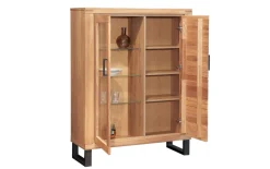 Vitrine Tina, Eiche teilmassiv geölt 2-türig