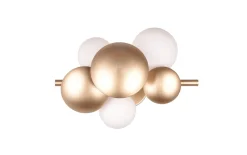 Wandleuchte Bubble, goldfarbig/weiß, 30 cm
