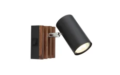 Wandleuchte Kayden, dunkelbraun/schwarz