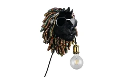 Wandleuchte Leo, schwarz/gold