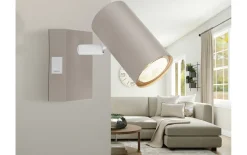 Wandleuchte Robby, sandfarbig