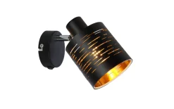 Wandleuchte Tunno, schwarz/gold, 14,5 cm