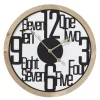 Wanduhr holz, schwarz, Zahlen, 60 cm