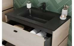 Waschbeckenunterschrank Modesto, Eiche-Nachbildung, inkl. Waschbecken