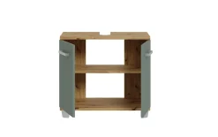 Waschbeckenunterschrank Veris, Artisan Eiche-Nachbildung/salbeifarbig