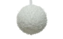 Weihnachtskugel Eis, weiß, 8 cm