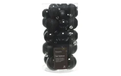 Weihnachtskugel-Set, schwarz, 6 cm