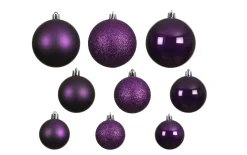Weihnachtskugel-Set, violet, 6 cm
