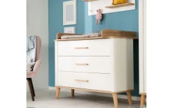 Wickelkommode Pauline, weiß/Artisan Eiche-Nachbildung, inkl. Wickelansatz