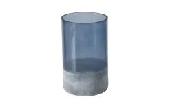 Windlicht Aleas, blau lackiert