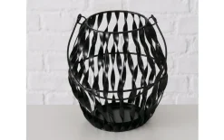 Windlicht Jakel, rund, Eisen schwarz, 19 cm