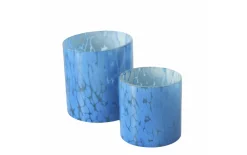 Windlichtset Flayn, blau, 2-teilig
