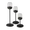 Windlichtset Senza, schwarz, 3-teilig