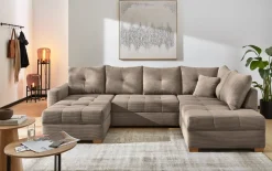 Wohnlandschaft Abby, taupe, inkl. Funktionen