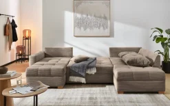 Wohnlandschaft Abby, taupe, inkl. Funktionen