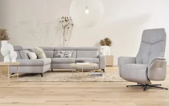 Wohnlandschaft 9566, asche, inkl. Funktionen