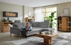Wohnlandschaft Livento, grau, inkl. Funktionen