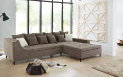 Wohnlandschaft Montevideo, taupe, inkl. Kissen