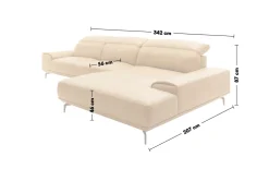 Wohnlandschaft MR 2490, kurkuma, Longchair rechts