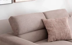 Wohnlandschaft Tossa, Cord/taupe, inkl. Kopfteilverstellung