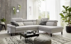 Wohnlandschaft TS 238, silber, inkl. Kopfteilverstellungen
