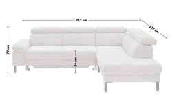 Wohnlandschaft TS 238, silber, inkl. Kopfteilverstellungen