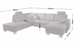 Wohnlandschaft ZE-EM15049, grau, 1,5-Sitzer links