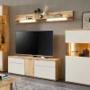 Wohnwand Bergen, Risseiche/Sandbeige