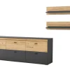 Wohnwand Butera I, anthrazit/Eiche Nachbildung, inkl. Softclose Funktion