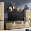 Wohnwand Cabana, Eiche Artisan, Eiche Ribbeck Cognac Nachbildung, inkl. Korpusfrontbeleuchtung