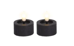 2er-Set LED-Teelicht, grau, 4,4 cm